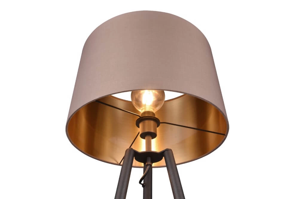 Stehende Stehlampe Colette schwarz mit taupefarbenem Farbton Trio 4017807574548