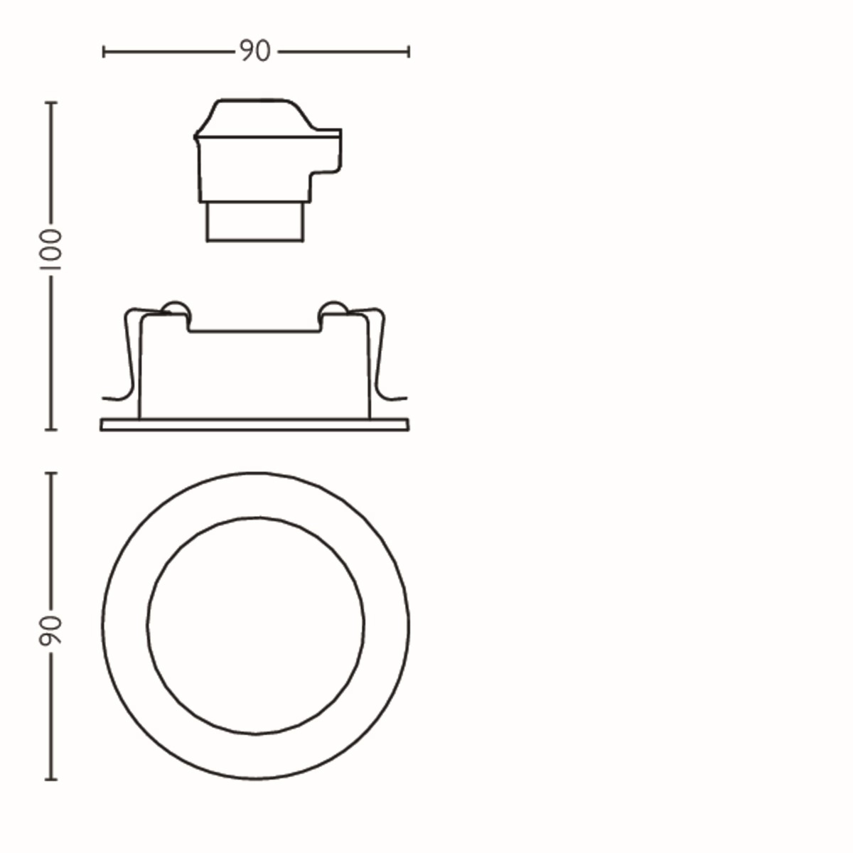 Einbaustrahler Donegal GU10 9cm rund grau Philips 8718696160855