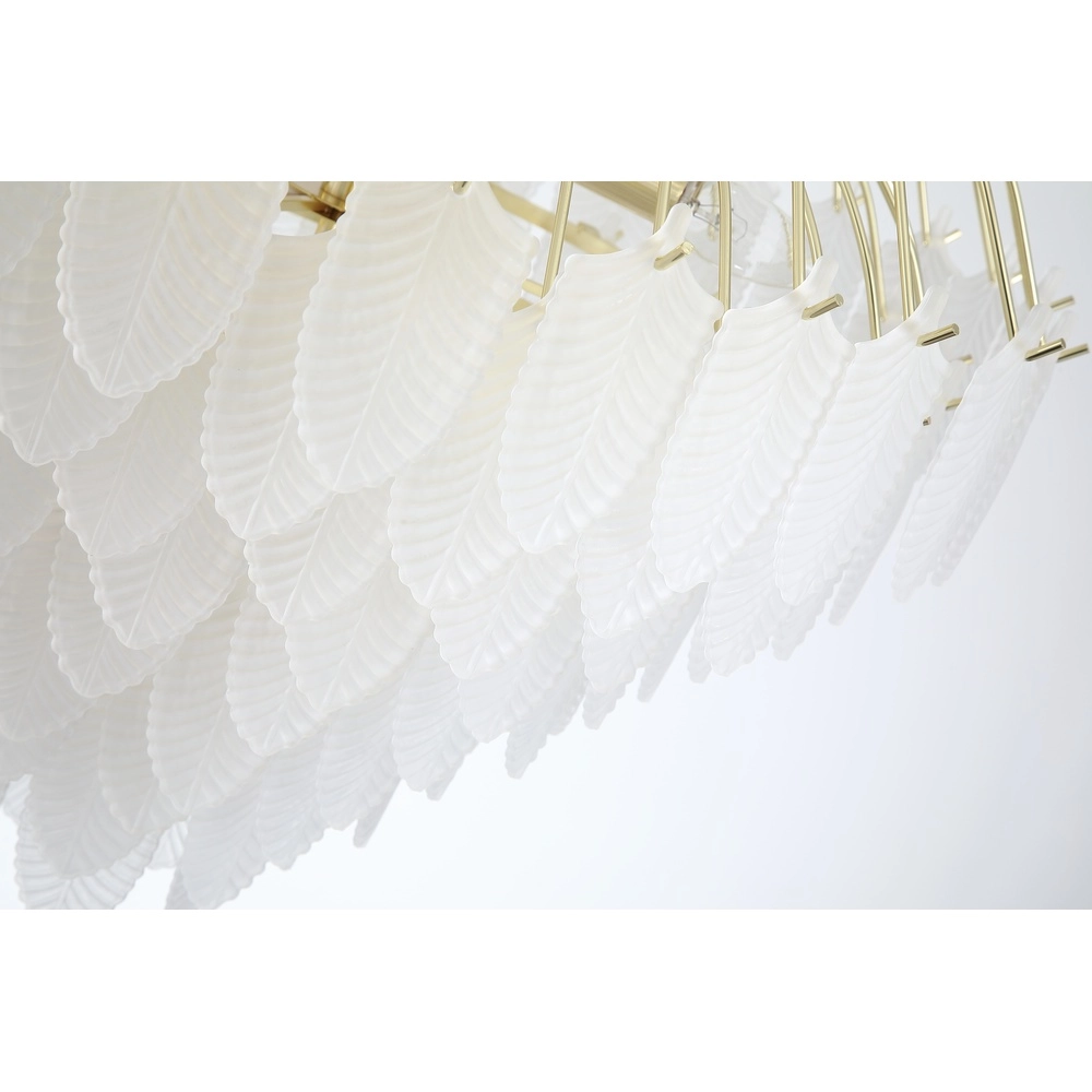 Wandleuchte Feather Gold mit weißem Glas Searchlight 5053423303895