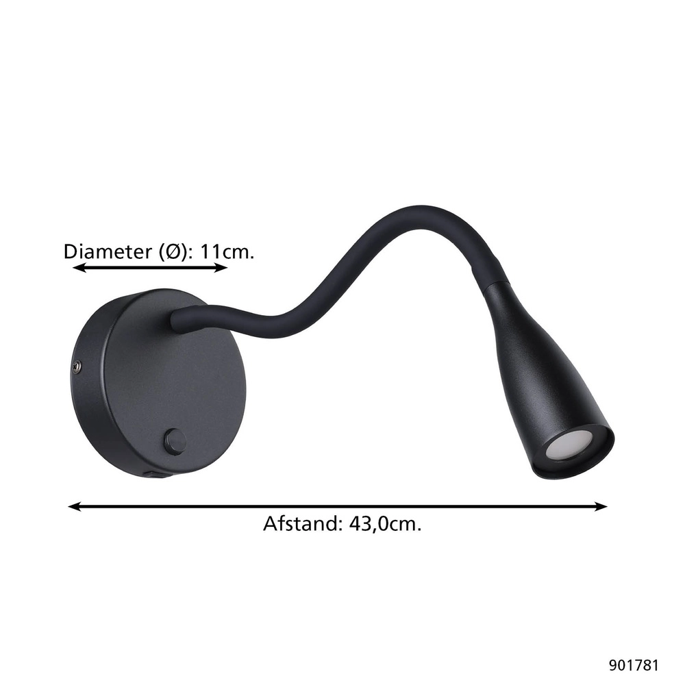 Nachttischlampe Olivandino 1 Flexibel schwarz Eglo 9008606347780
