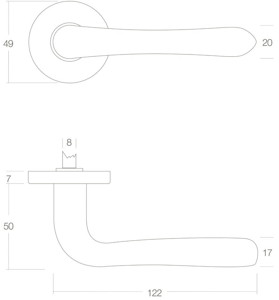 Türklinke Saturnus Messing lackiert Intersteel 8714186090589