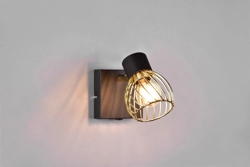 Design-Wandleuchte Ardon schwarz mit gold Trio 4017807560886