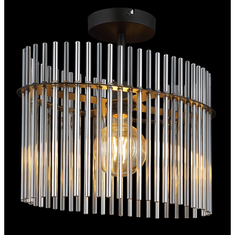 Deckenlampe Gorley Einzelne schwarze mit Glasstäben Globo 9007371525621