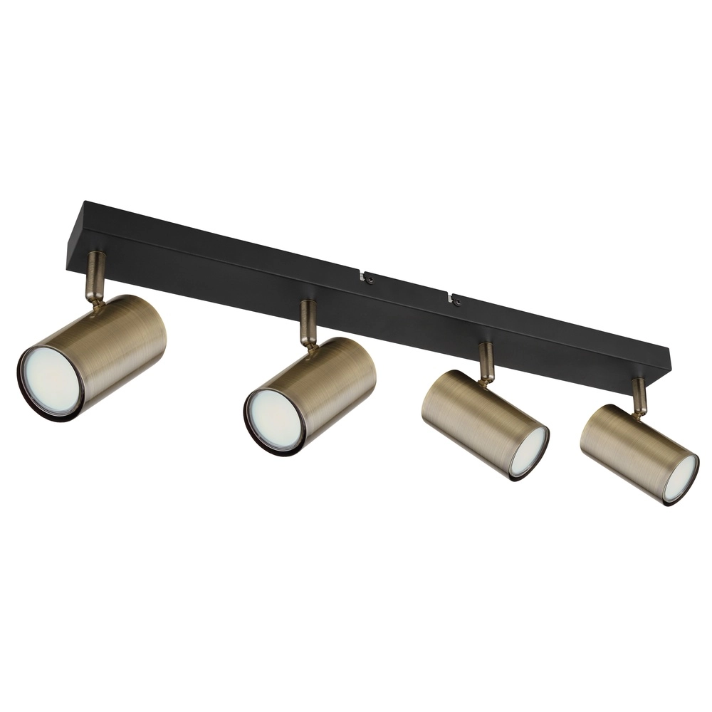 Deckenlampe 4-Licht Robby Schwarz mit Bronze Globo 9007371430994
