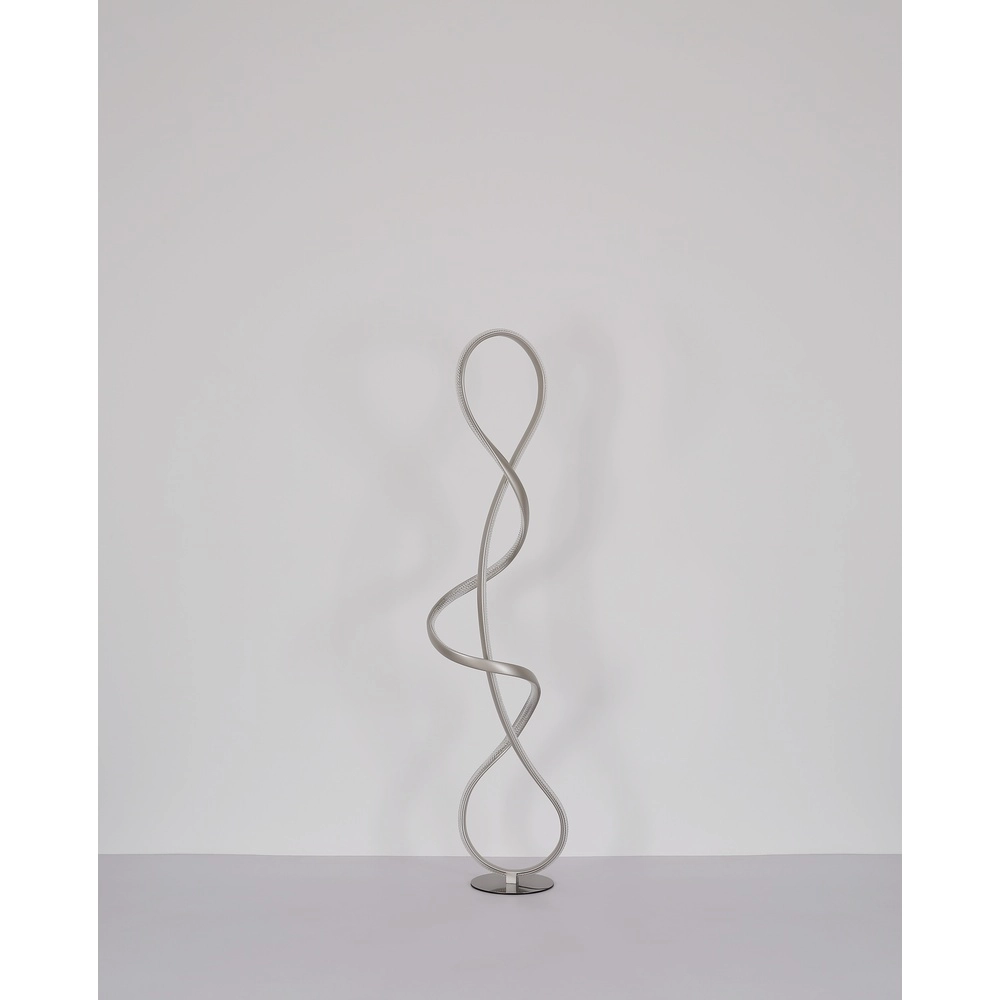Nickel-Bodenlampe Swirl Moderne Zeit Globo 9007371509331