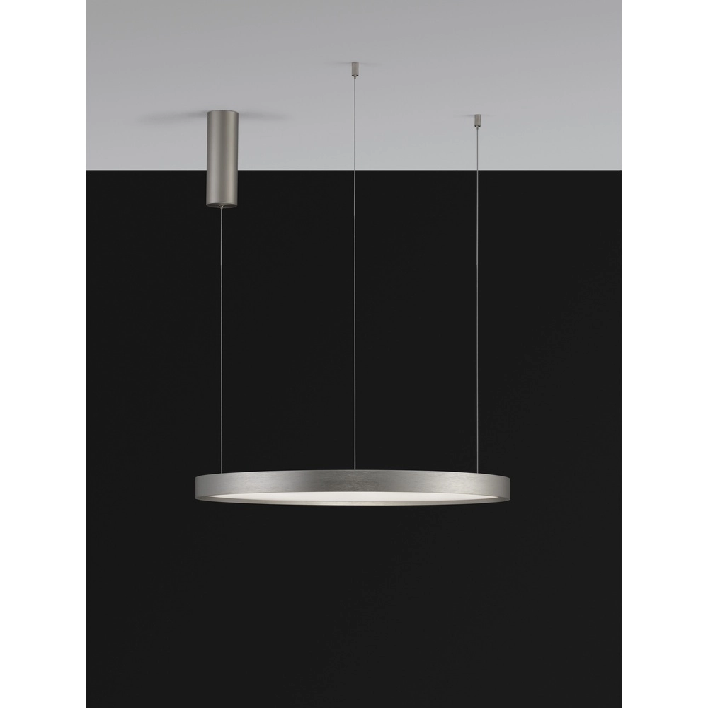 Runde Pendelleuchte Perrine silbergrau Ø 60cm Lyora 5212017438430