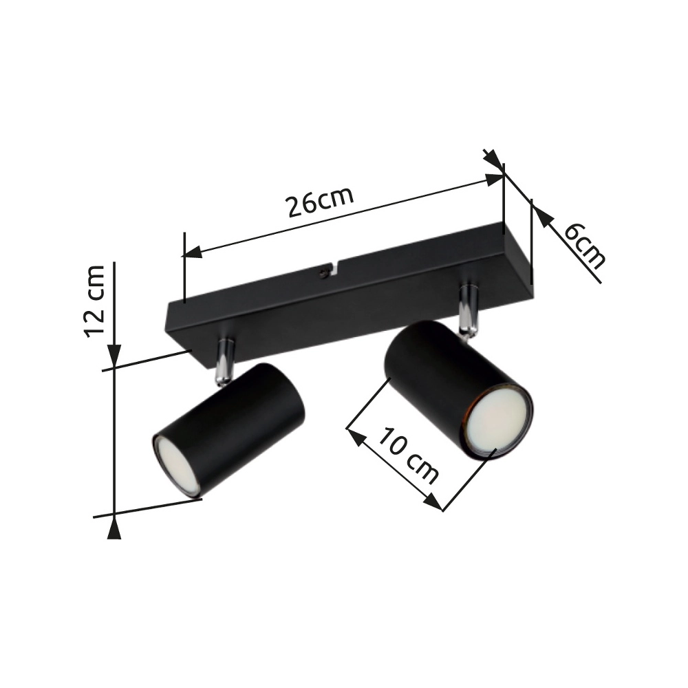 Deckenlampe 2-Leuchten Robby Schwarz Globo 9007371442515