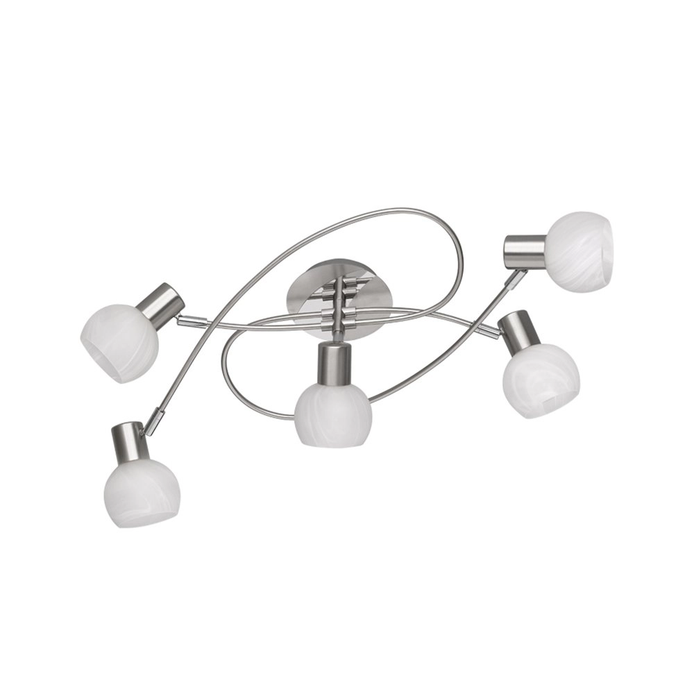 Deckenstrahler Antibes Knot 5-leichte Nickelmatte