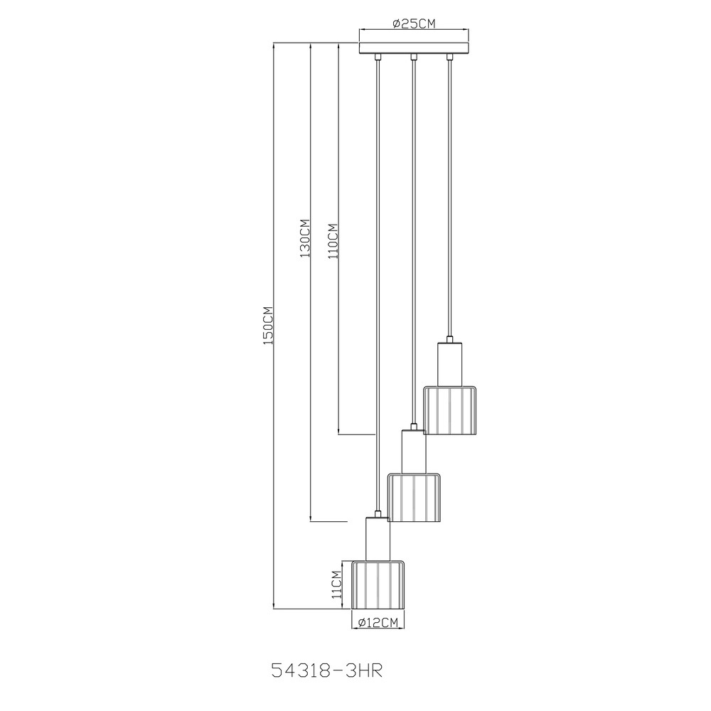 Pendellampe Walton 3-hell Kaffeebraun Globo 9007371583188