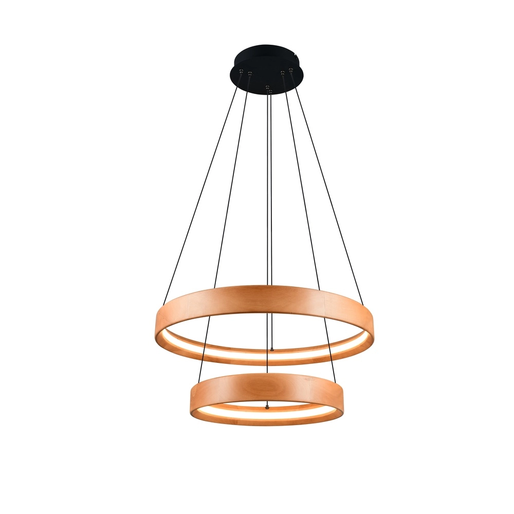 Design-Pendelleuchte Lynwood Holz Ø 60cm Trio 4017807662276