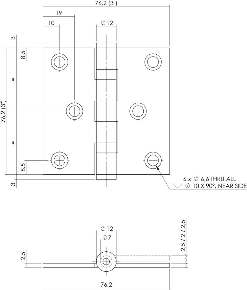 Kugelgelagertes Scharnier Rotura gerader Edelstahl bis 50kg Intersteel 8714186039939