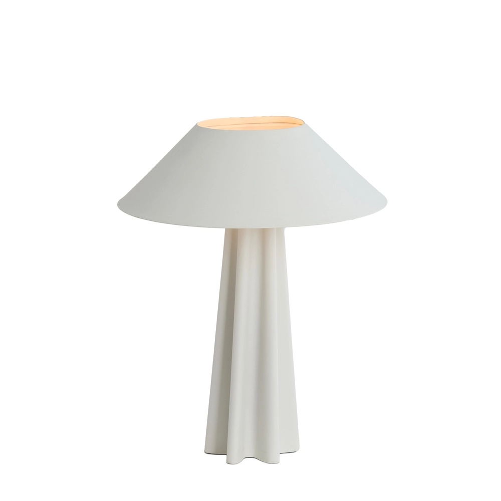 Weiße Tischlampe Cukai mit Metallkappe Light & Living 8717807742898