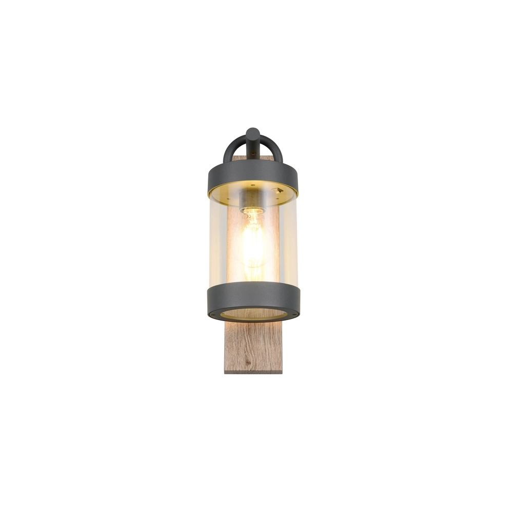 Wandleuchte Sambesi Grau mit Holz Trio 4017807647587