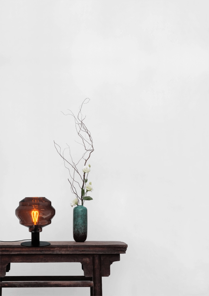 Tischlampe Porto mit Kugel rotem Glas Masterlight 8718121271385