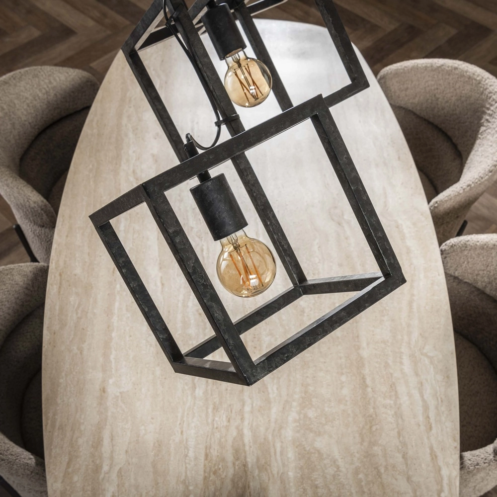 Moderne Pendellampe Cube 4x E27 – Holzkohle Lyora 8716803512771
