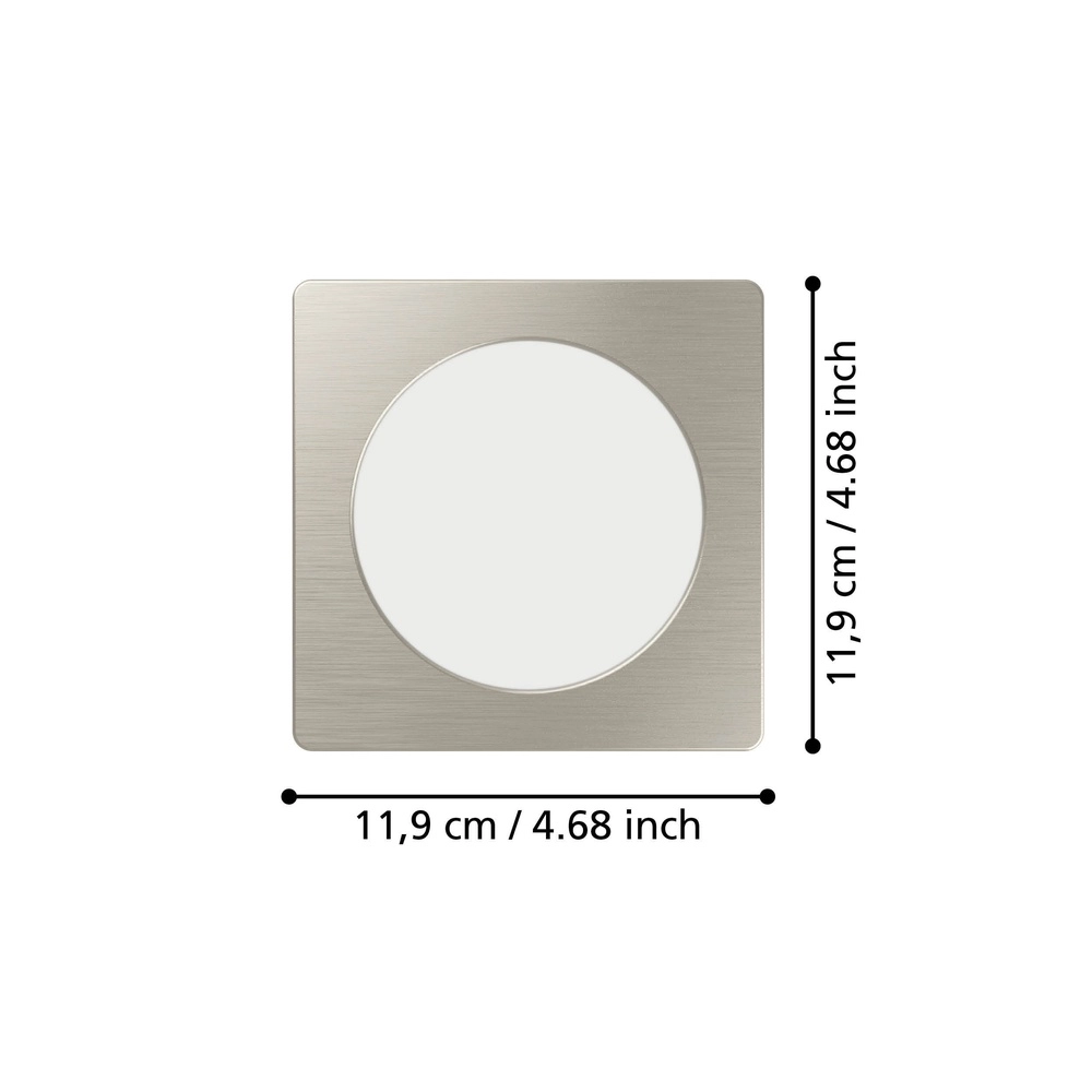 Einbaulampe Fueva 6 Quadrat – Edelstahl – 11,9x11,9 cm Eglo 9008606330874