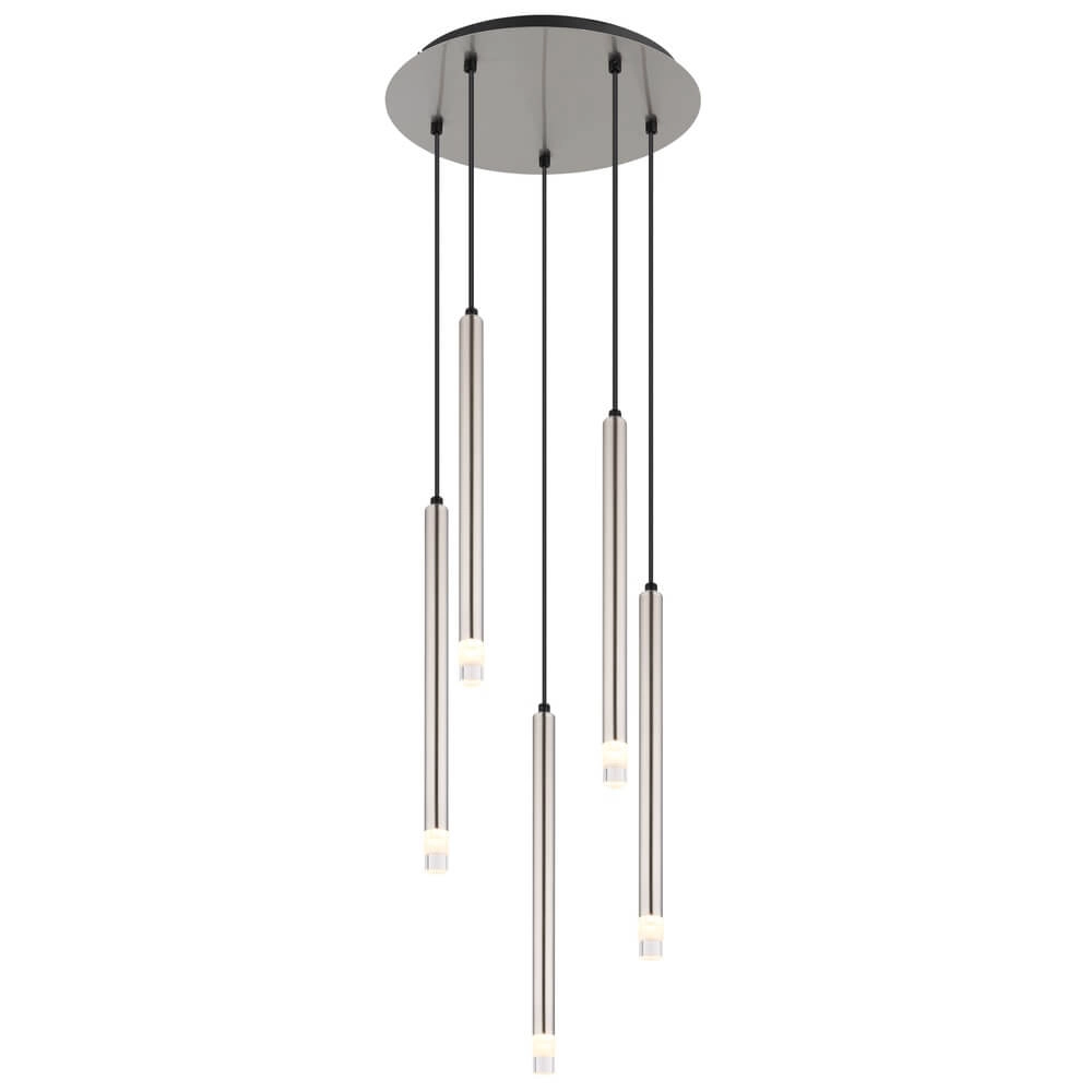 Design-Pendelleuchte Ryan 5-helles Nickel Globo 9007371475056