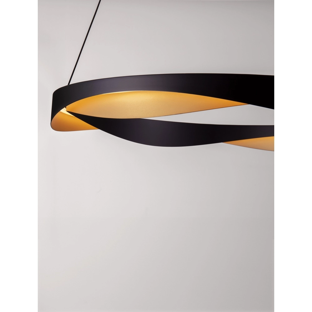Pendelleuchte Radon Ø 65cm schwarz mit gold Lyora 5212017452504