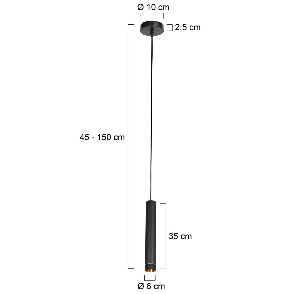 Schlanke Pendelleuchte DownLume Ø 6cm Steinhauer 8712746178241