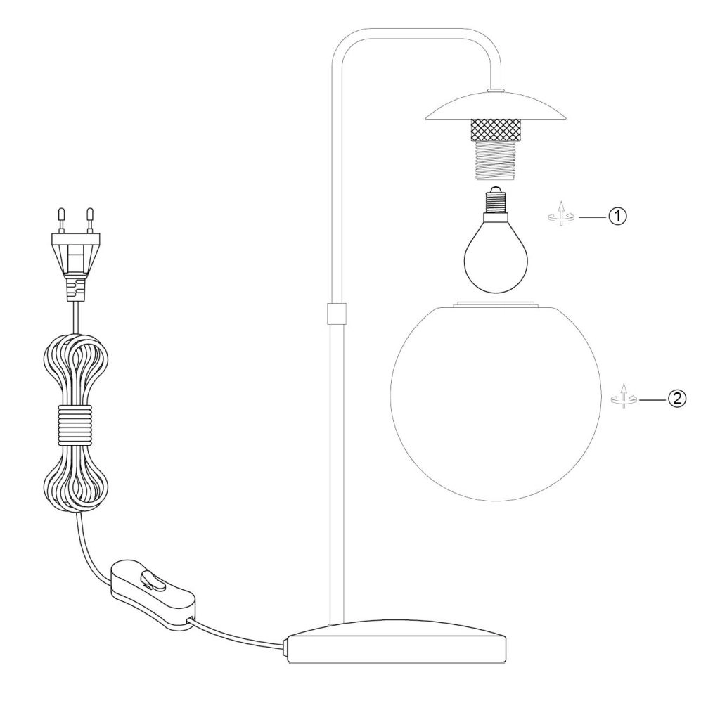 Tischlampe Bollique Schwarz Steinhauer 8712746184754