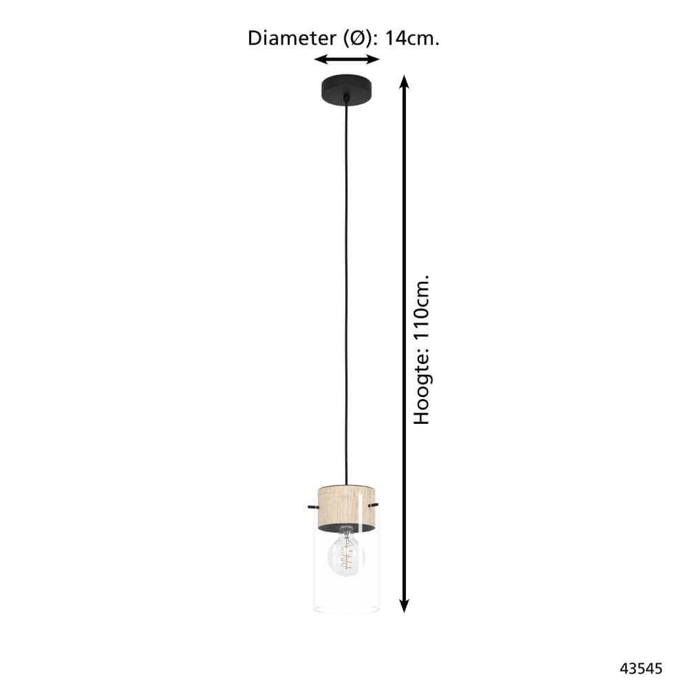 Hängelampe aus Glas Madreselva 14cm Eglo 9002759435455