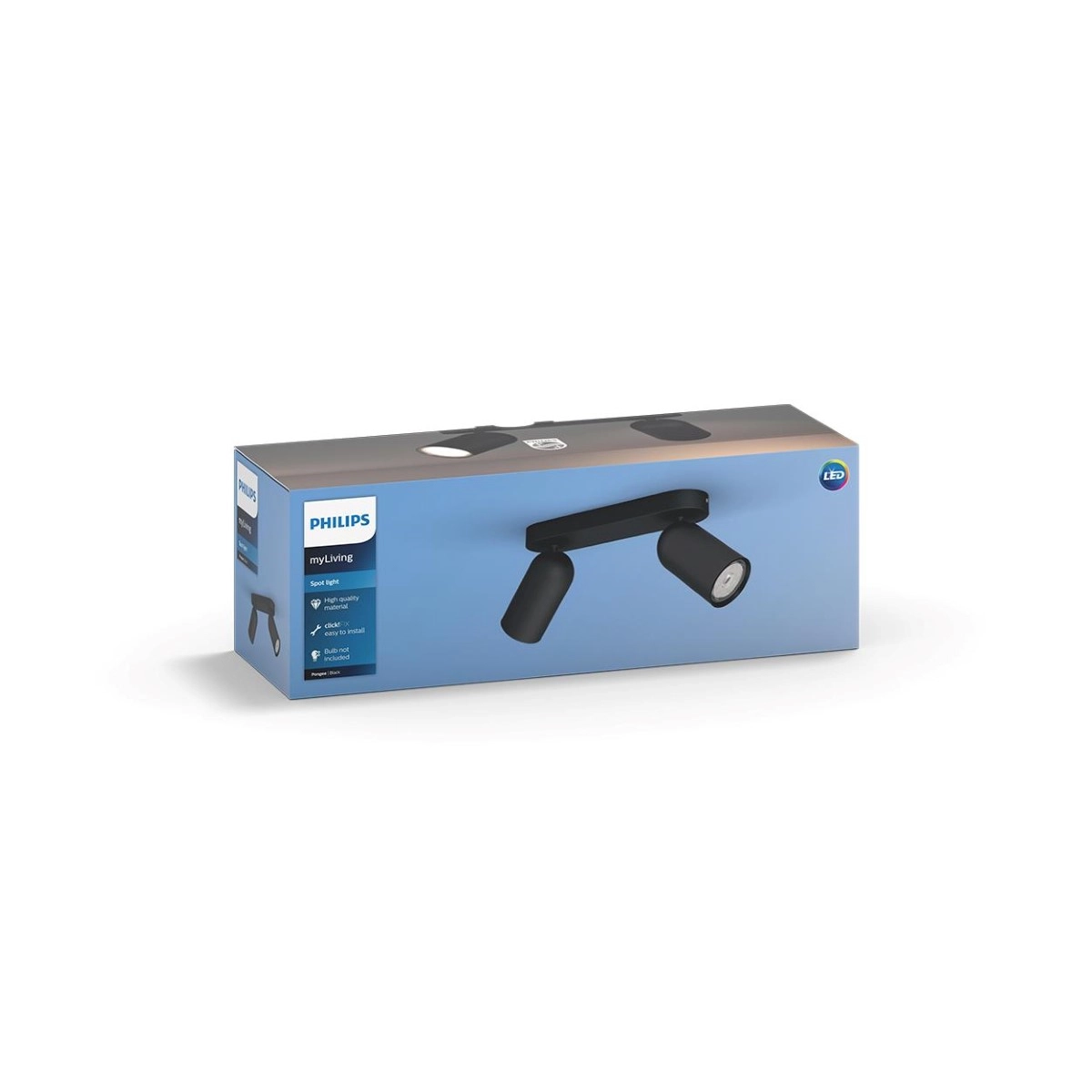 Leuchte Pongee 2-flammig schwarz Philips 8718696164815