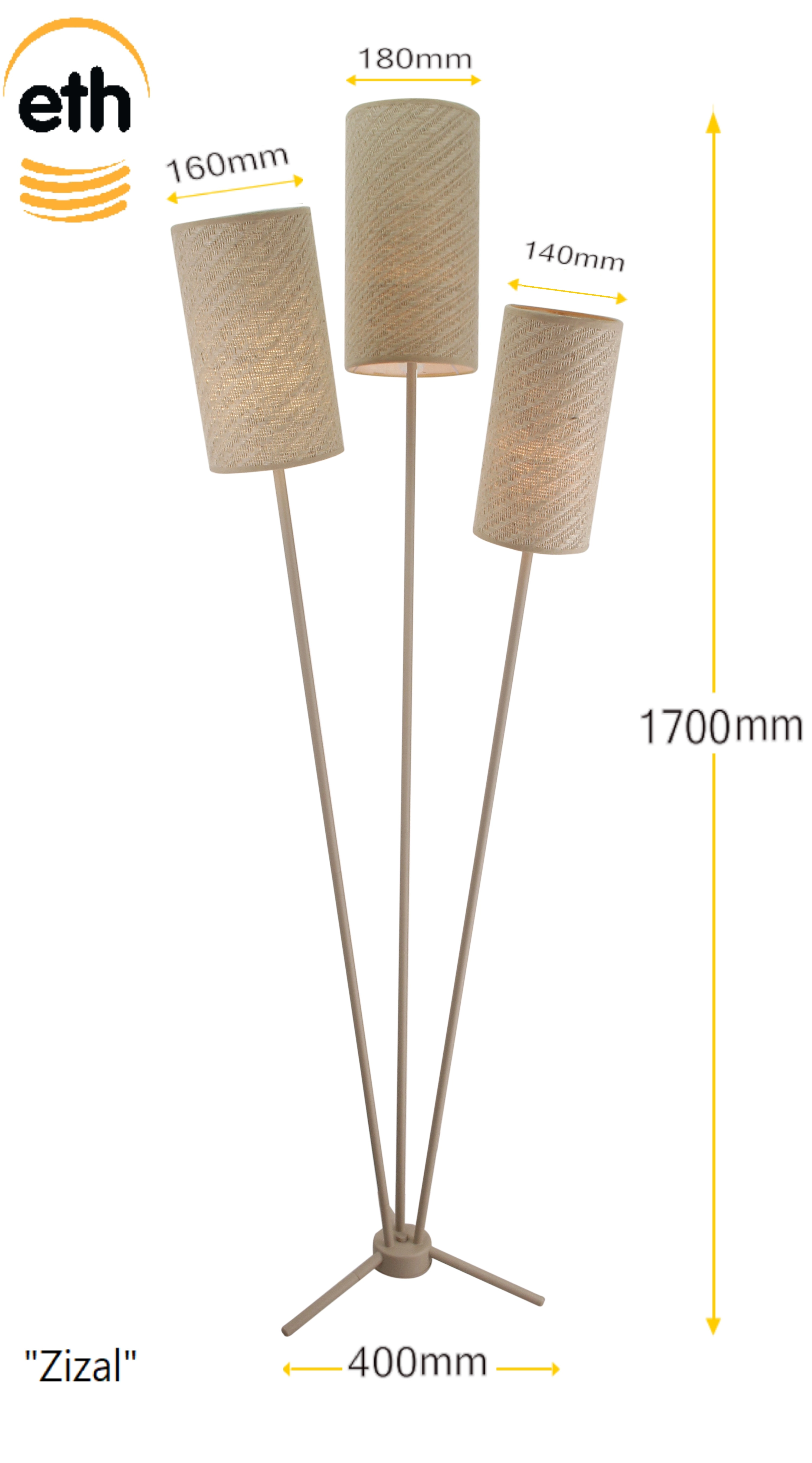 Stoff-Stehlampe Zizal ETH 8720195312659
