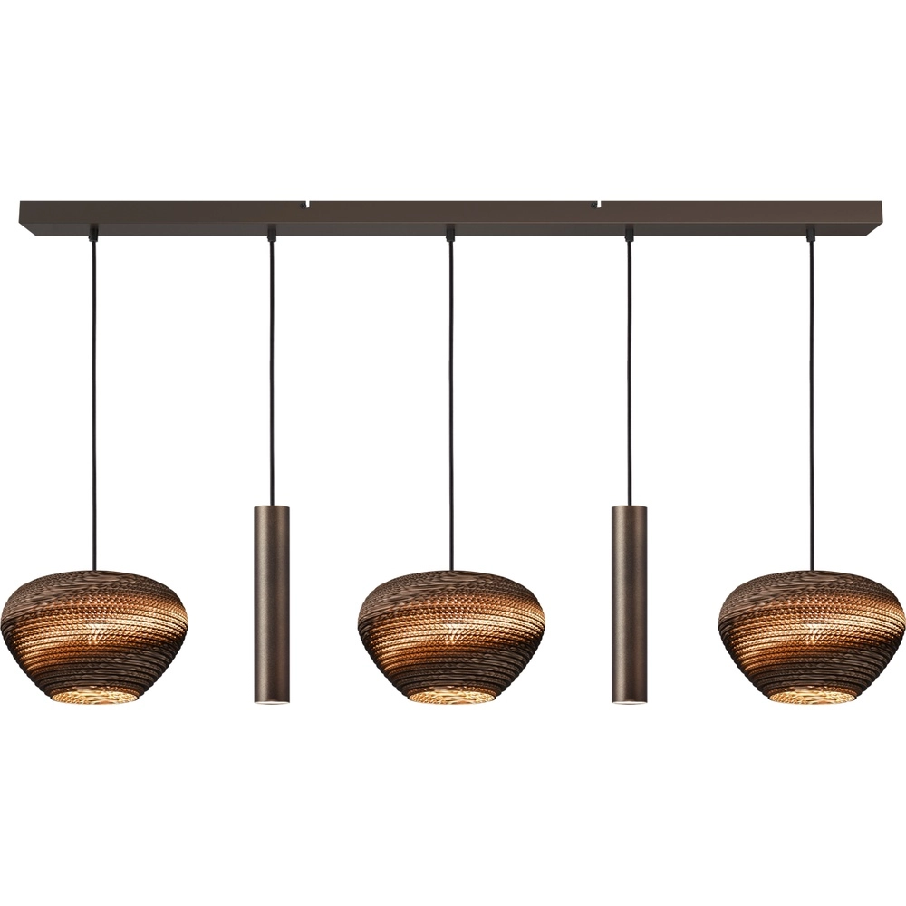 5-Licht Pendellampe Cartone mit Think Paper Hood
