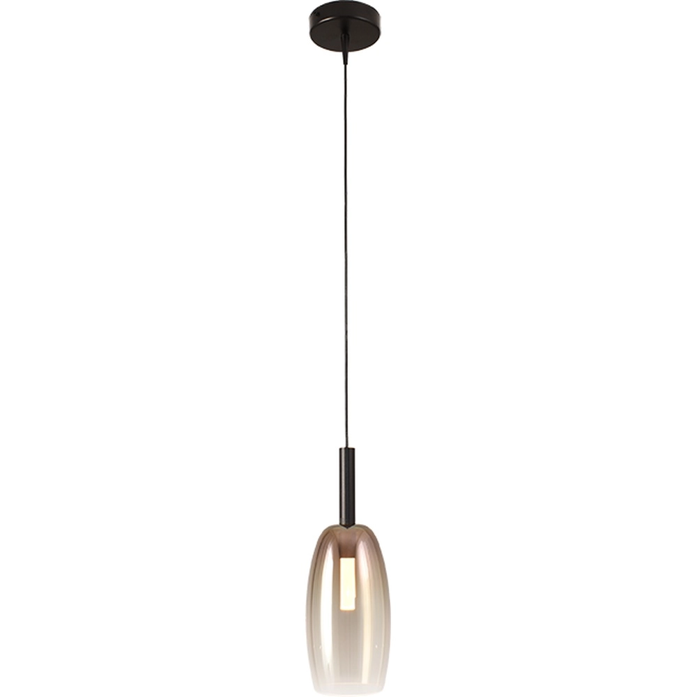 Pendellampe Ø 11,5 cm Lido Olive mit goldverblasstem Glas