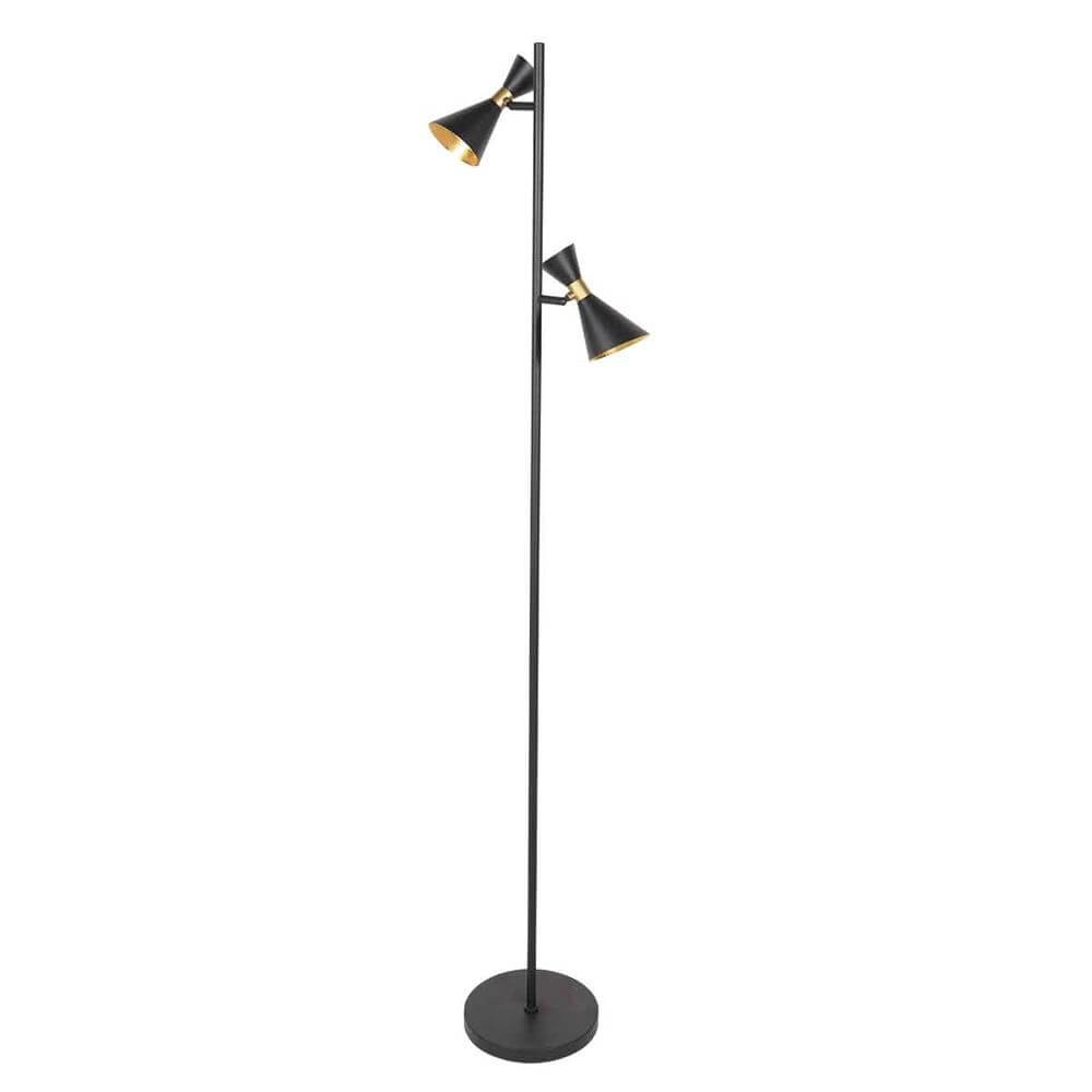 Design-Stehleuchte Preto schwarz mit gold Steinhauer 8712746176315