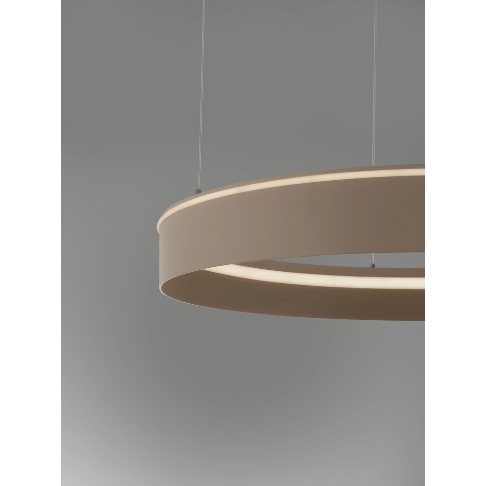 Moderne Pendellampe Olivia sandbraun Ø 78 cm Lyora 5212017494191