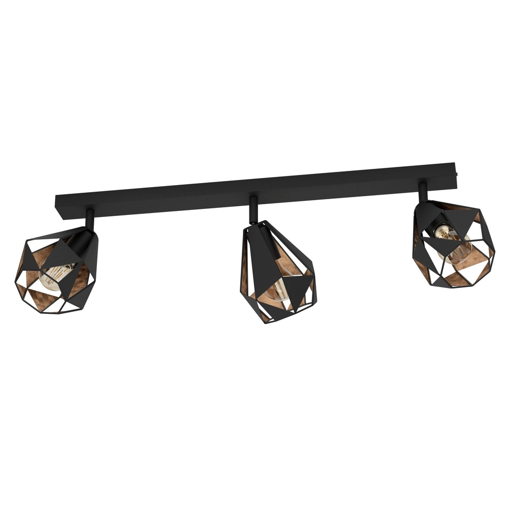 Schwarze Deckenlampe Carlton 7 3L – mit Kupfer