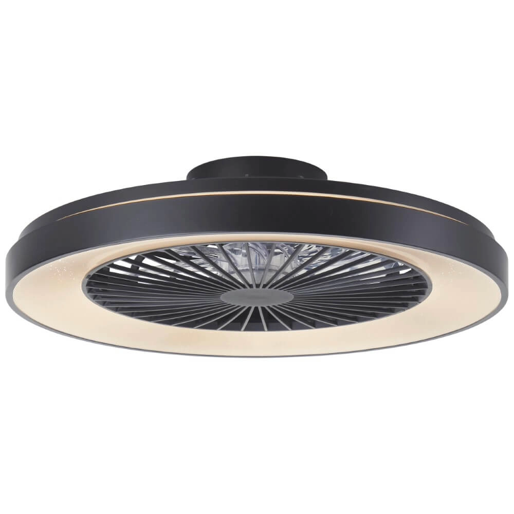 Schwarzer Deckenventilator Mazzaro mit RGB-Lampe - 58cm Brilliant 4004353441202