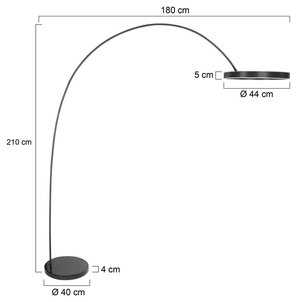 Moderne Bogenlampe Luna-Arc Schwarz Steinhauer 8712746180190