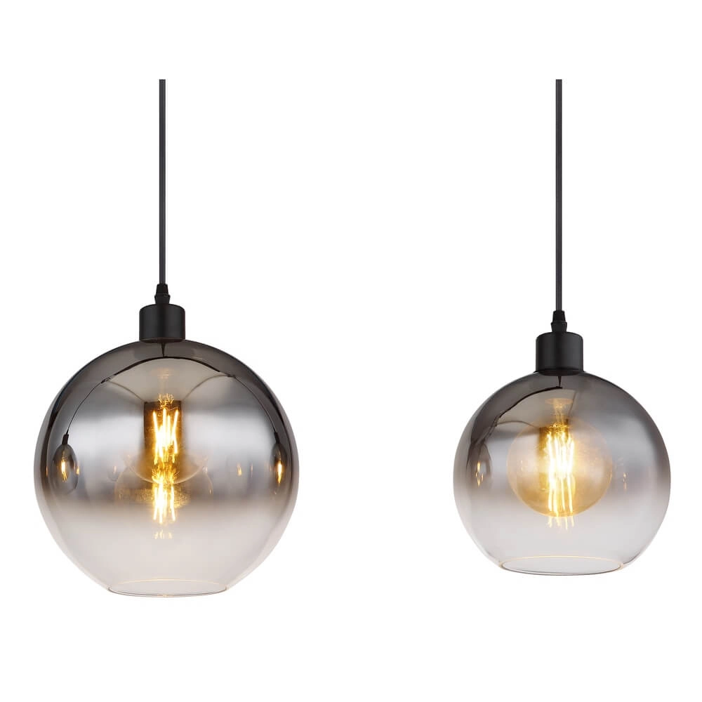 Schwarze Pendelleuchte Newcastle Sphere Rauchglas 3-flammig Globo 9007371452798