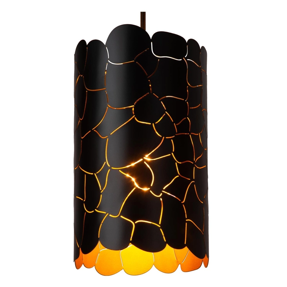Pendellampe Almelo 3-Licht Schwarz mit Gold innen Lucide 5411212211873