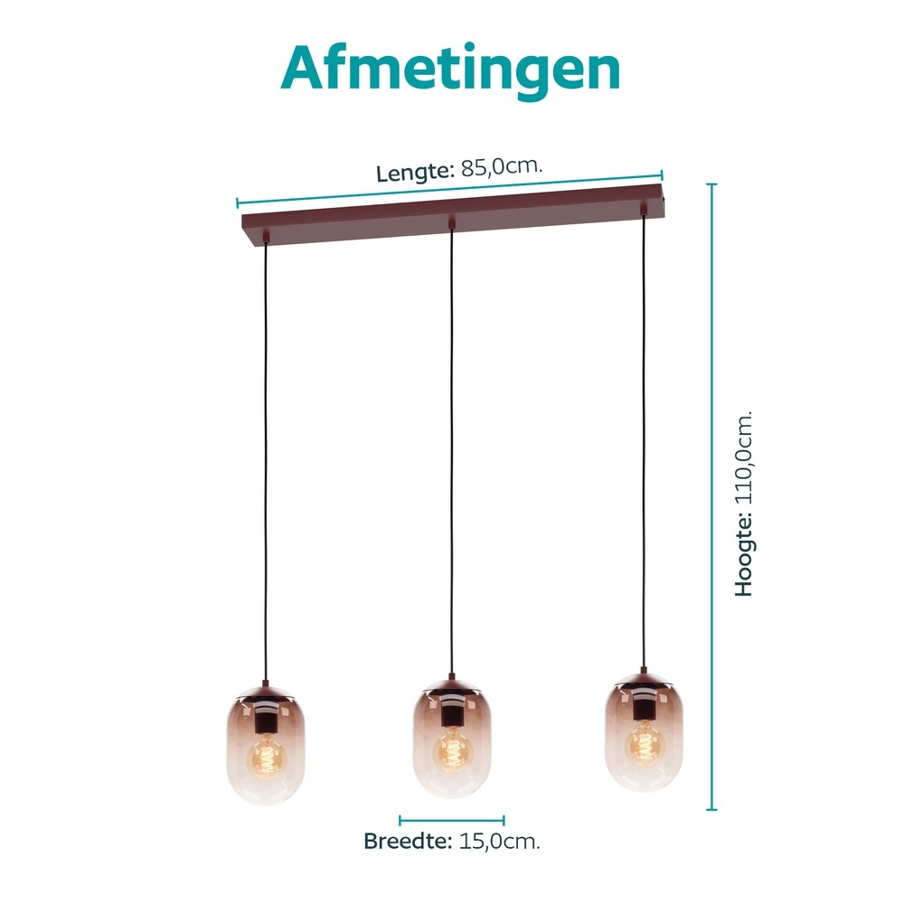 Design-Pendellampe Lequile 3-Licht