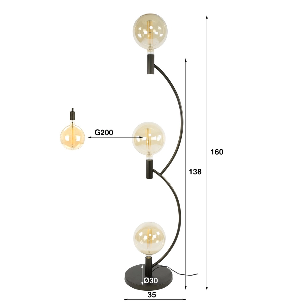 3-Licht Stehlampe Arcus Lyora 8716803512993