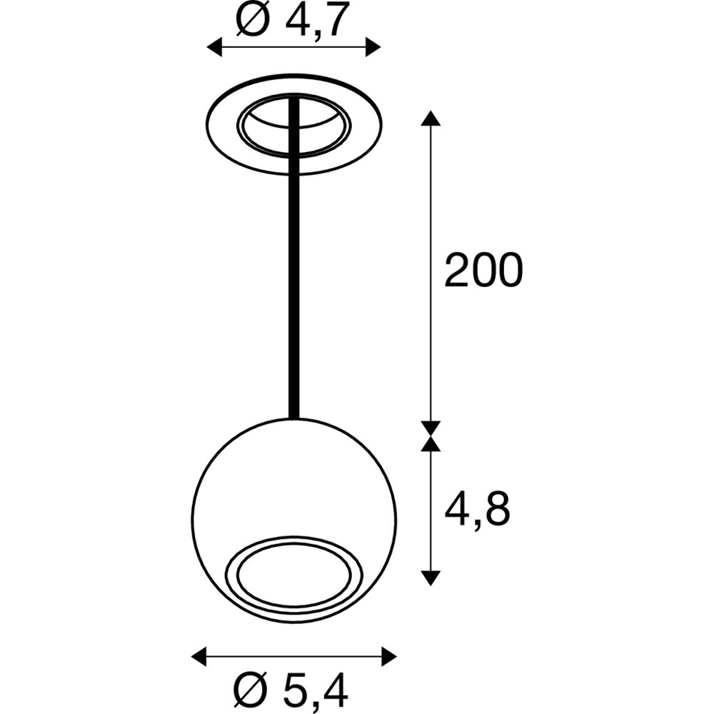 Einbau-Pendelleuchte Dysko schwarz mit gold SLV 4024163316651