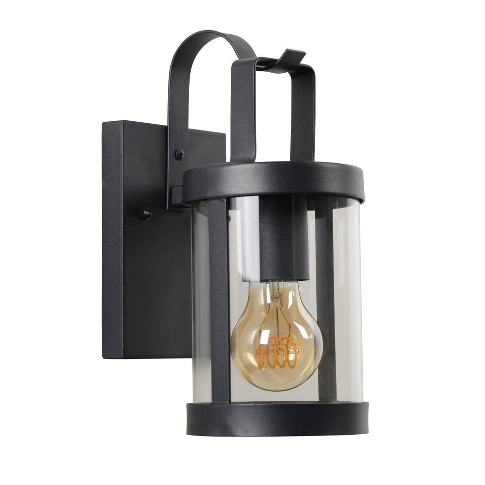 Schwarze Wandlampe Lindelo IP23