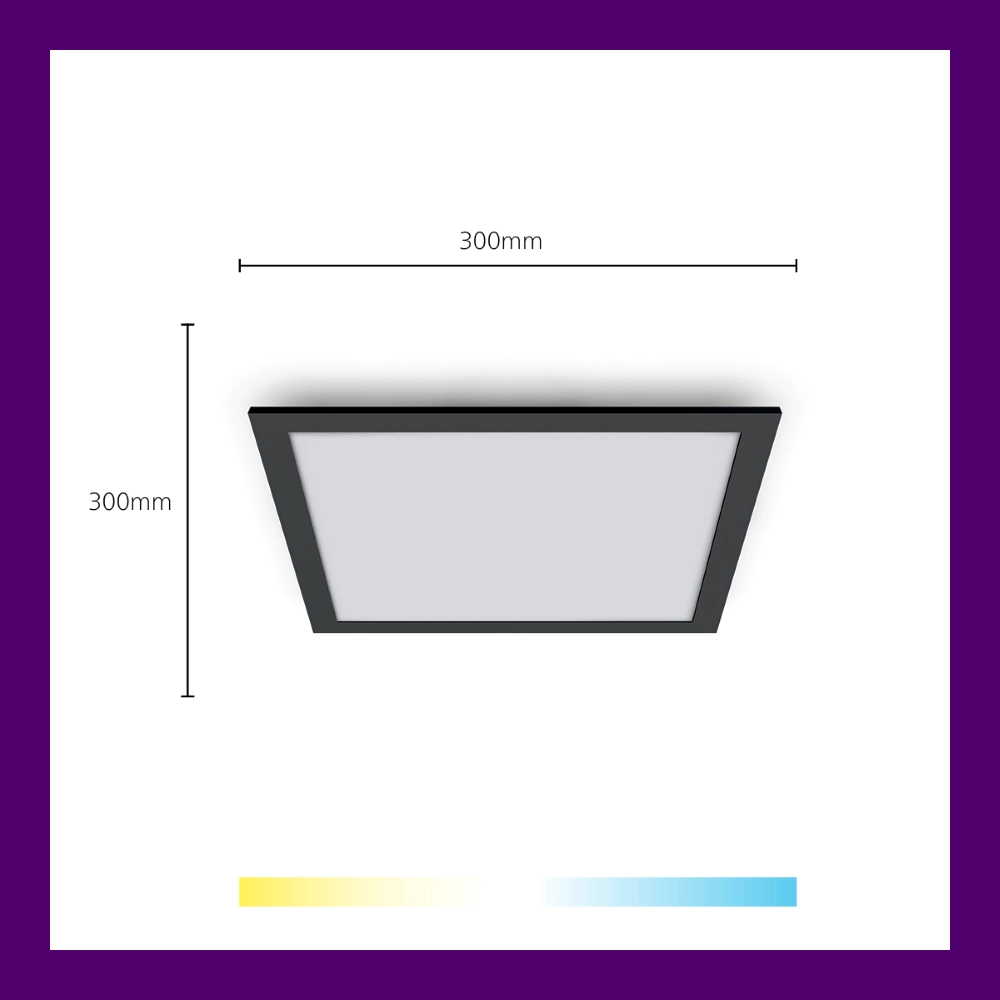 Deckenlampe Panel schwarz - 12W WiZ 8719514554917