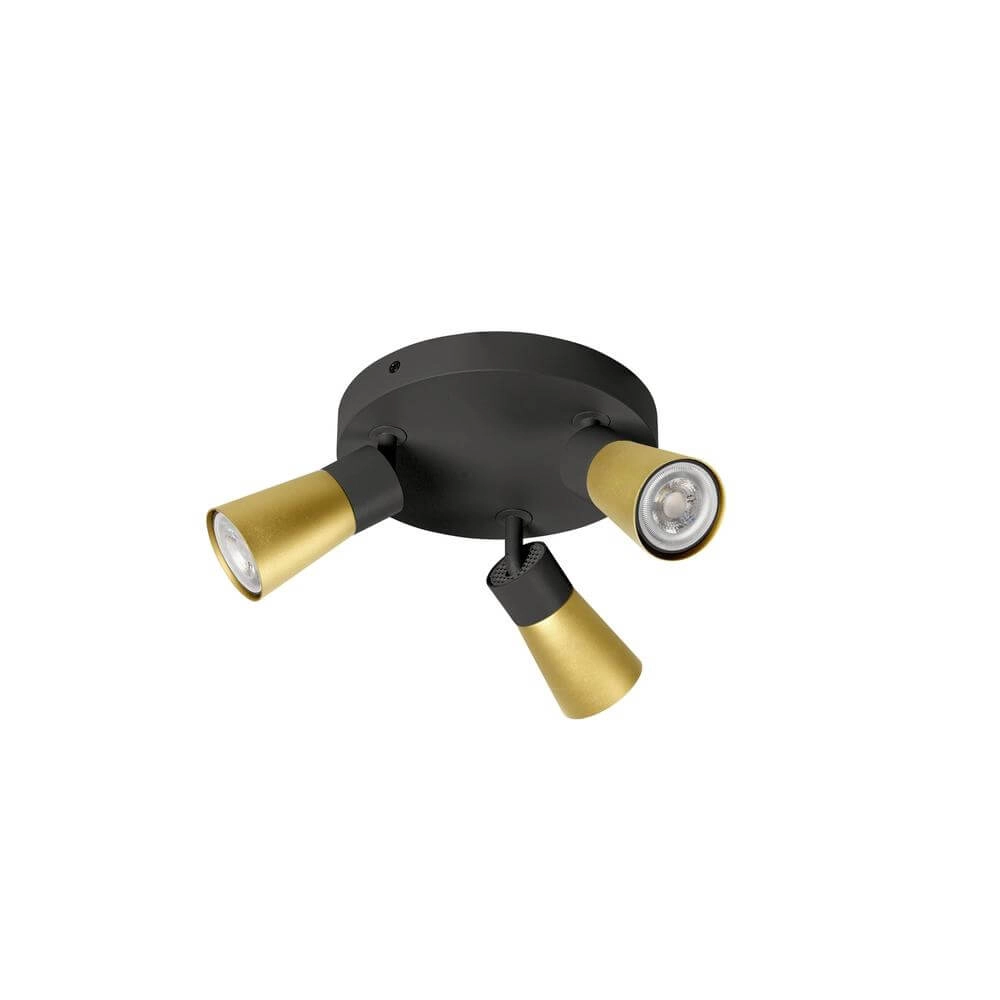 Runder Scheinwerfer Puri 2.0 Cone schwarz-gold 3-flammig SLV 4024163293891