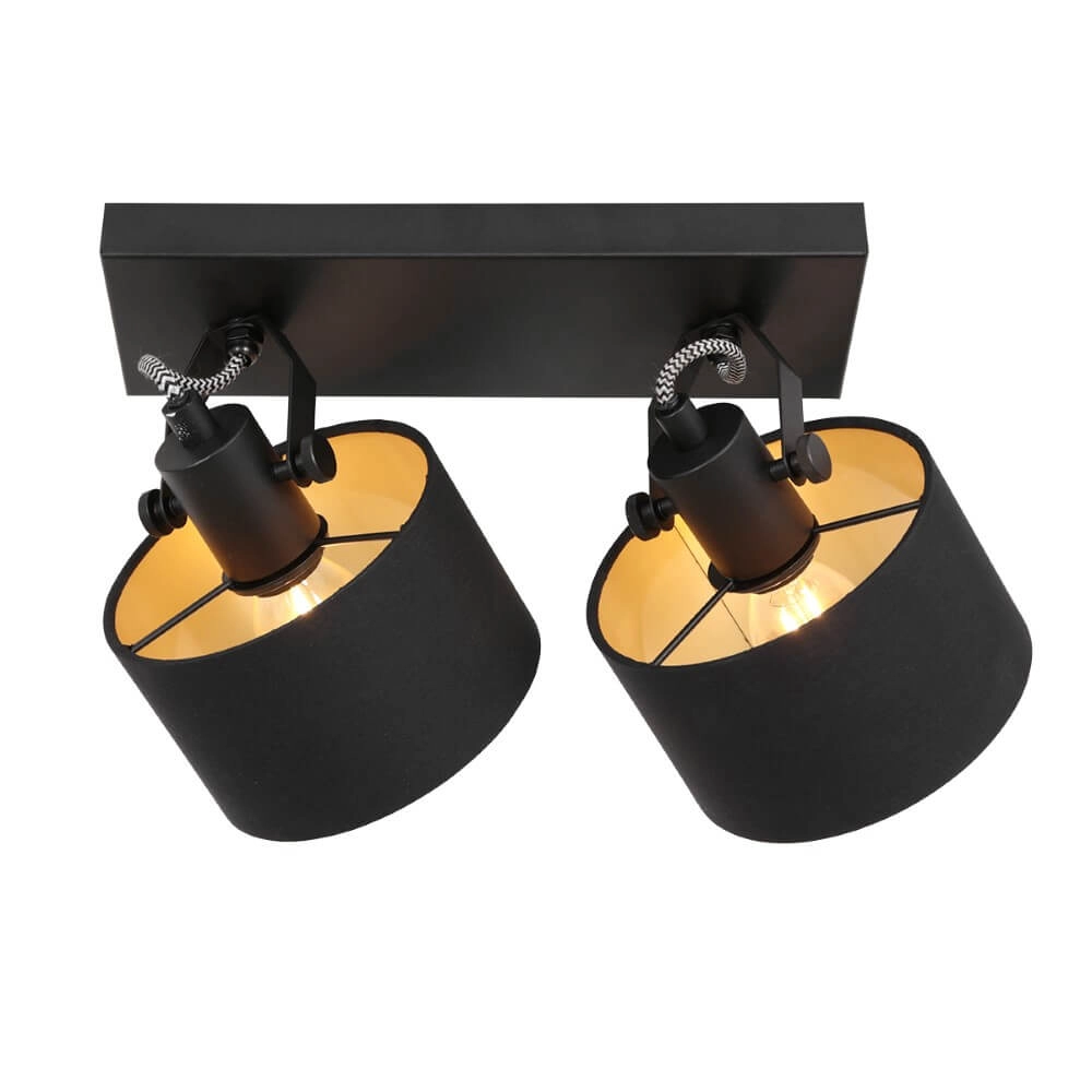 Schwarze Deckenlampe Ornoir 2-flammig Steinhauer 8712746151411