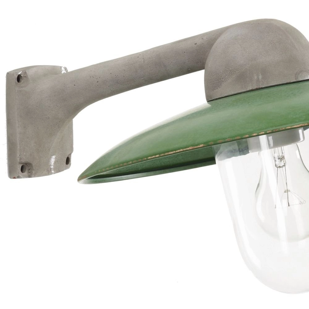 Industrie Außenlampe Fabrique Metallic-Grau mit Retro-Grün KS 8714732119696