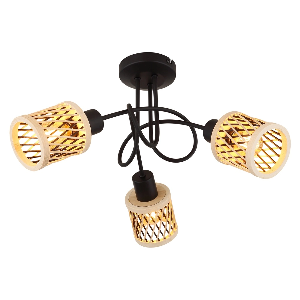 3-Licht Deckenlampe Mali Schwarz