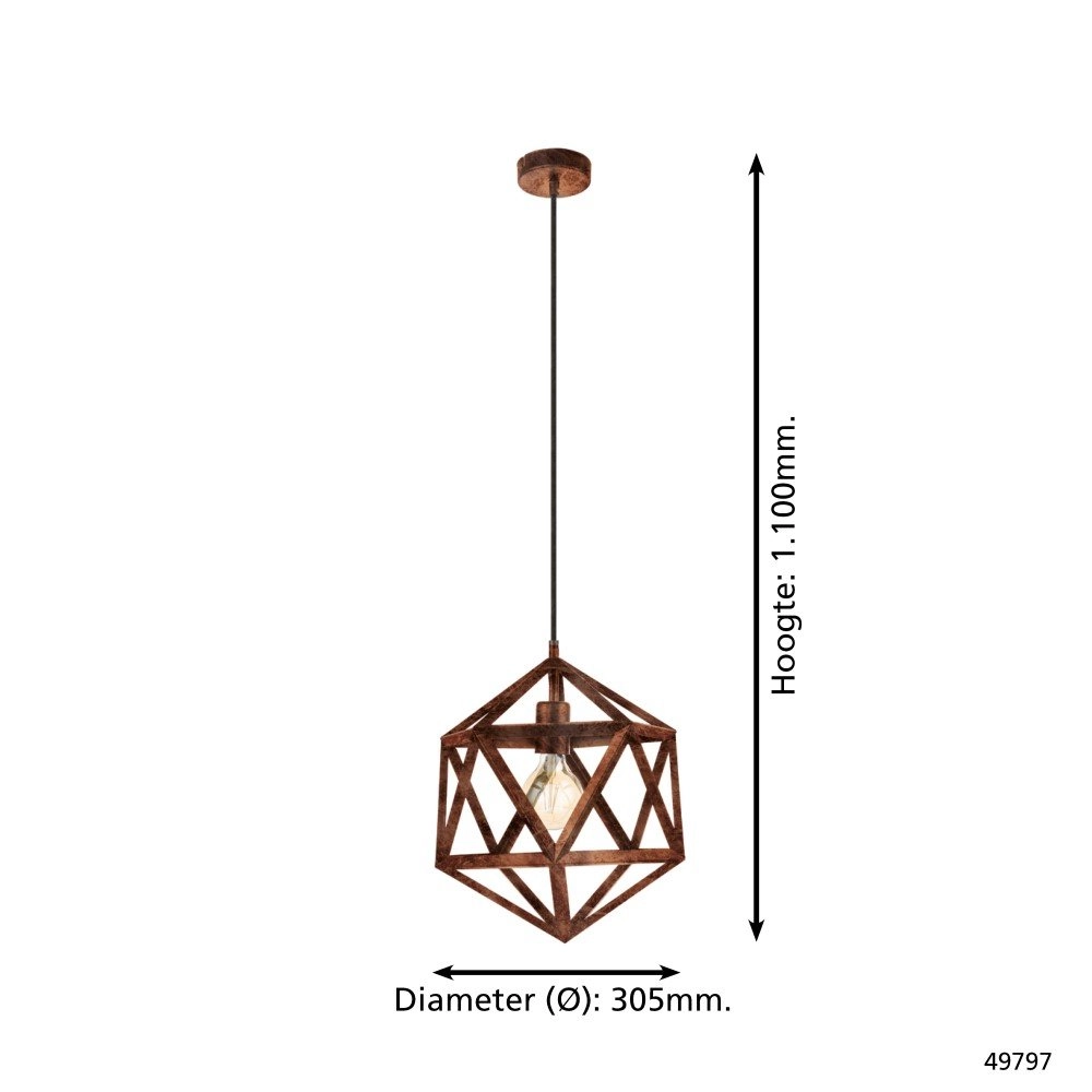 Pendelleuchte Embleton 30,5cm antikes kupfer Eglo 9002759497972