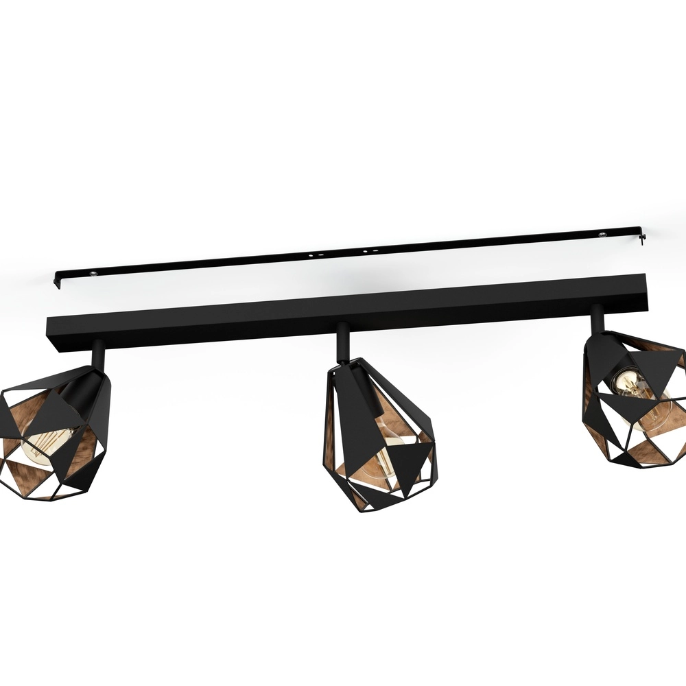 Schwarze Deckenlampe Carlton 7 3L – mit Kupfer Eglo 9002759437176