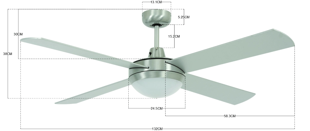 Deckenventilator aus Edelstahl Futura Mood Ø 132cm Beacon 9333509127840
