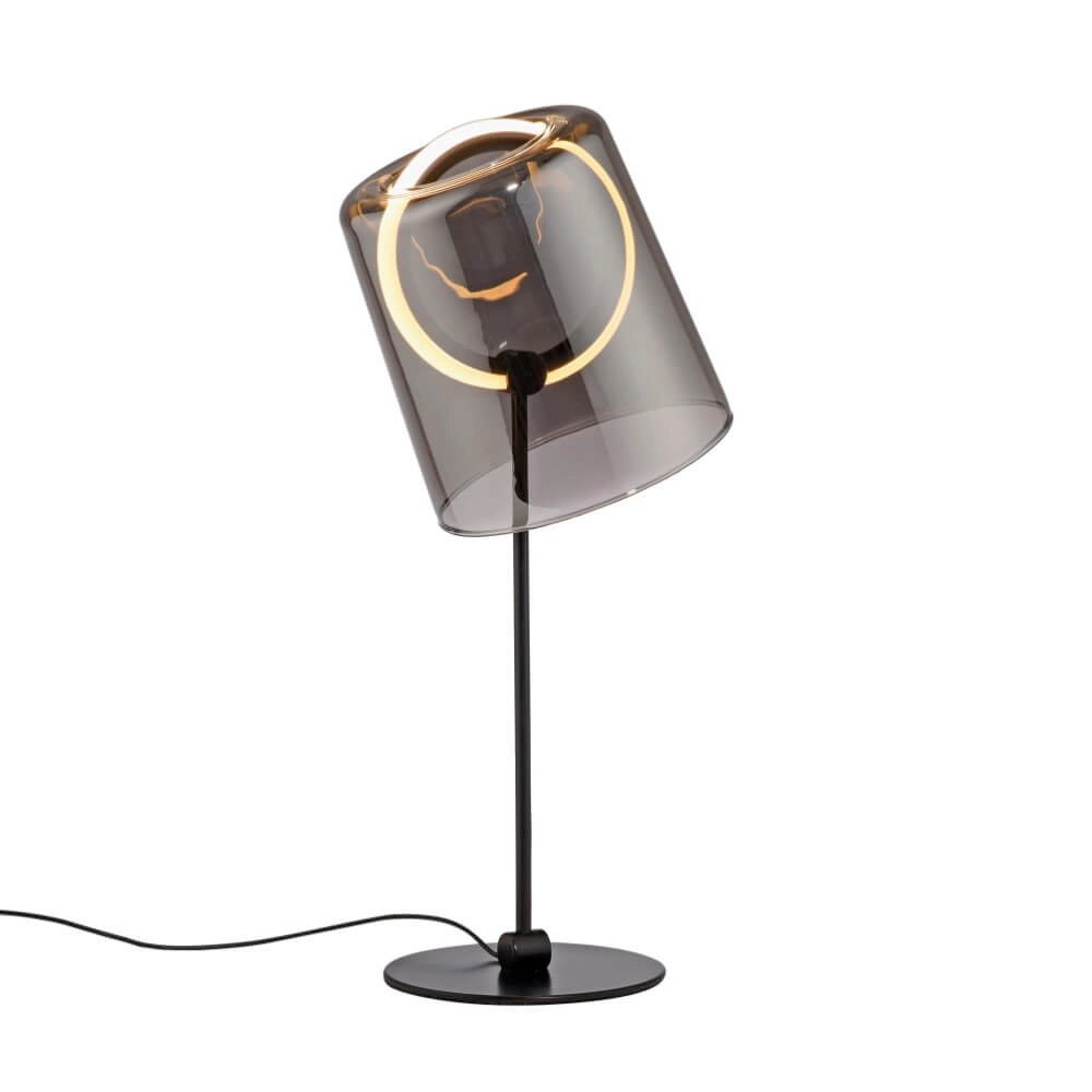 Tischlampe Zula schwarz mit Rauchglas