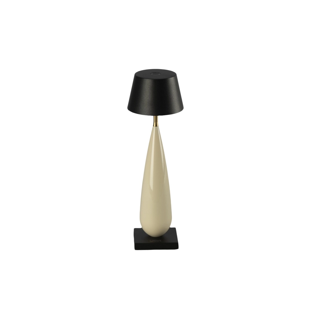 Wiederaufladbare Tischlampe Frejus Schwarz mit Keramik KonstSmide 7318300030348